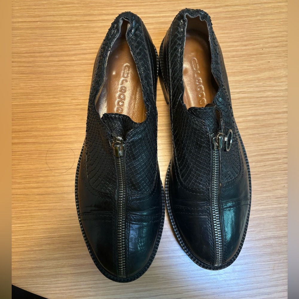 Nursace Zip-Front Leather Dress Shoes